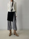 Sketch Ribbed Knit Long Wide Pants