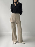 [Long sleeve ver.] Roman Tie V-neck Blouse