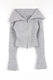 Boca collar knit zip-up