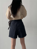 Spring Roll Up Cotton Shorts