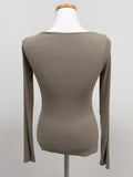 Deep V-neck Long Sleeve T-shirt