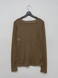Ribbed wrap see-through layered t-shirt