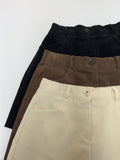 Bring corduroy A-line mini skirt