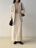 Shear Wool No-Collar Overfit Single Jacket
