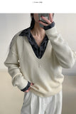 Deep V-Neck Loose Fit Knit