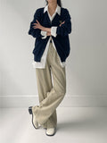 [Belt SET] Stern Pintuck Cotton Wide Pants