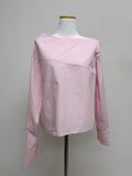 Unbalanced Shoulder Poplin Shirt