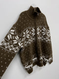 Nordic Cowichan Overfit Knit Zip-up