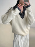 Deep V-Neck Loose Fit Knit