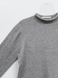 Soft Mock Neck Knit T-shirt