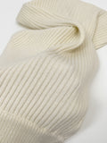 Wool Ribbed Knit Midi Skirt