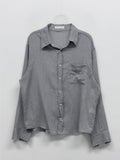 [Unisex] Fomi Linen Check Over Fit Shirt