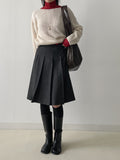 Alpaca Wool Boat Neck Crop Knit