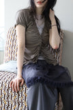 Medi lace button tee