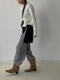 Sketch Ribbed Knit Long Wide Pants