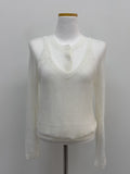 [Bustier SET] Mohair see-through crop cardigan