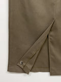 Belted H-Line Brushed Long Skirt