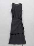 [Skirt SET] Corduroy Sleeveless Long One Piece