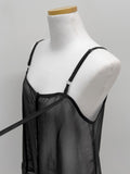 One Button See-through Layered Bustier