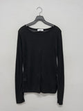 Ribbed wrap see-through layered t-shirt
