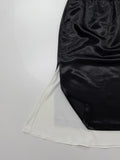 Double layered satin long skirt