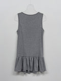 Shirring Frill Layered Sleeveless