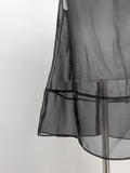 One Button See-through Layered Bustier