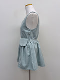[Belt Bag SET] Smoke Sleeveless Frill Blouse