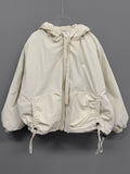 Shirring Hood Crop Padding Jumper