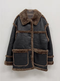 Mink reversible half mustang jacket