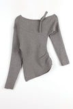 Ien Unbalanced Shoulder Knit