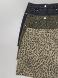 [Lined Pants] Vintage Leopard Mini Skirt