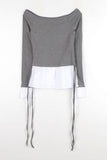 Shirt Layered Off Shoulder Tee