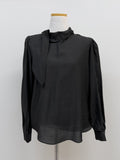 Charming Tie Puff Blouse