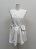 [Belt Bag SET] Smoke Sleeveless Frill Blouse