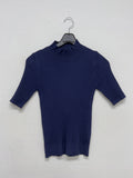 [Plan] Ribbed mock neck slim fit half T-shirt
