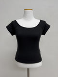 Pearl off-shoulder half T-shirt