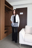 Pin tuck bootcut easy pants