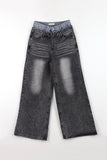 Clam double two-way zipper denim