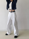 Seyu Two-Tuck Peach Cotton Wide Pants