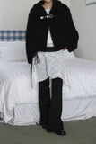 Suede bootcut pants