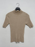 [Plan] Ribbed mock neck slim fit half T-shirt