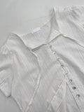 [Short sleeve ver.] Cheek strap long blouse