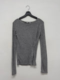 Ribbed wrap see-through layered t-shirt