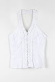 Frill Smoke Holter Neck Blouse