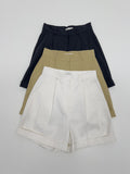 Spring Roll Up Cotton Shorts