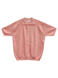 Basic collar knit short sleeve cardigan