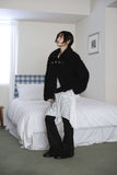 Suede bootcut pants