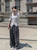[Long sleeve ver.] Roman Tie V-neck Blouse