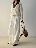 Deep V-Neck Loose Fit Knit